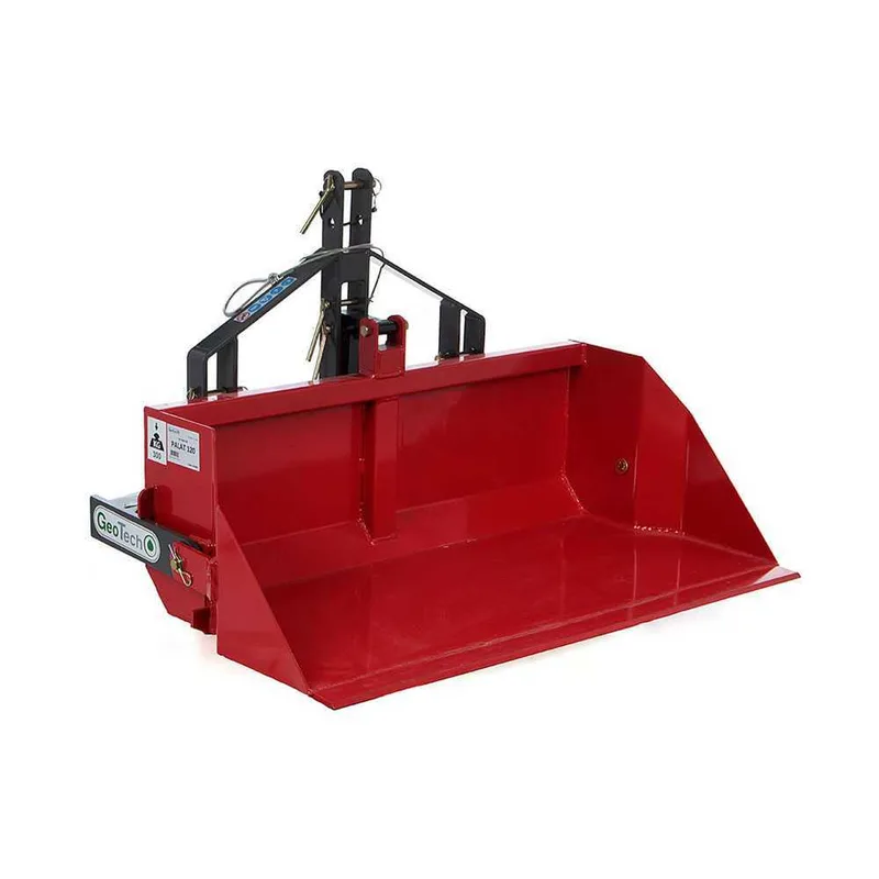 Godet arrière pour tracteur GeoTech avec lame de 100 cm - Série médium - Capacité 300 kg