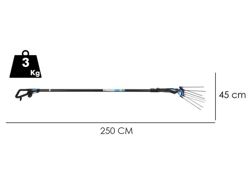 Campagnola master plug-in - Perche en Carbone et aluminium - 250 - 320 cm - Peigne vibreur électrique à batterie