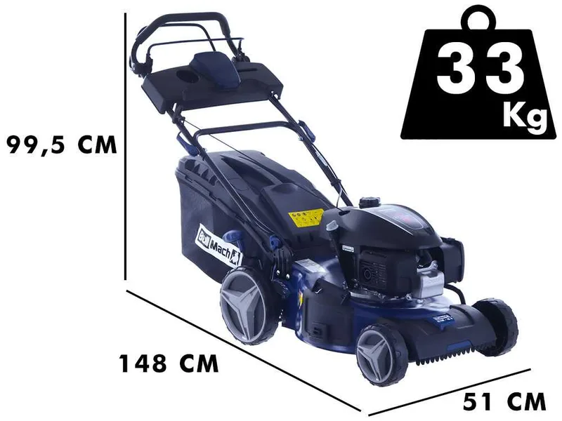 BullMach ECTOR 46 H - Tondeuse à gazon thermique tractée - 4 en 1 - Moteur Honda GCVx170