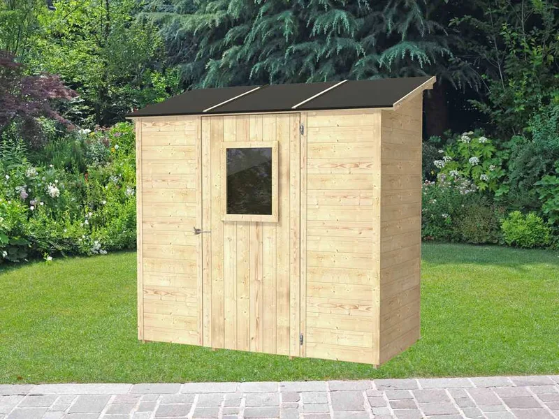 Alce Vaniglia 207x102 - Abri de jardin en bois - Avec fenêtre frontale - 207x102x222 cm