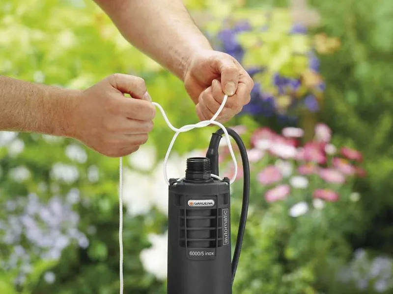 Pompe à immersion pour puits Gardena 6000/5 Inox Automatic - Pour eaux claires - flotteur intégré