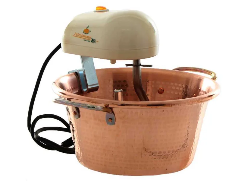 LAR Polentamatic - Chaudron électrique en cuivre martelé pour la polenta à induction 4.5L - 8W max