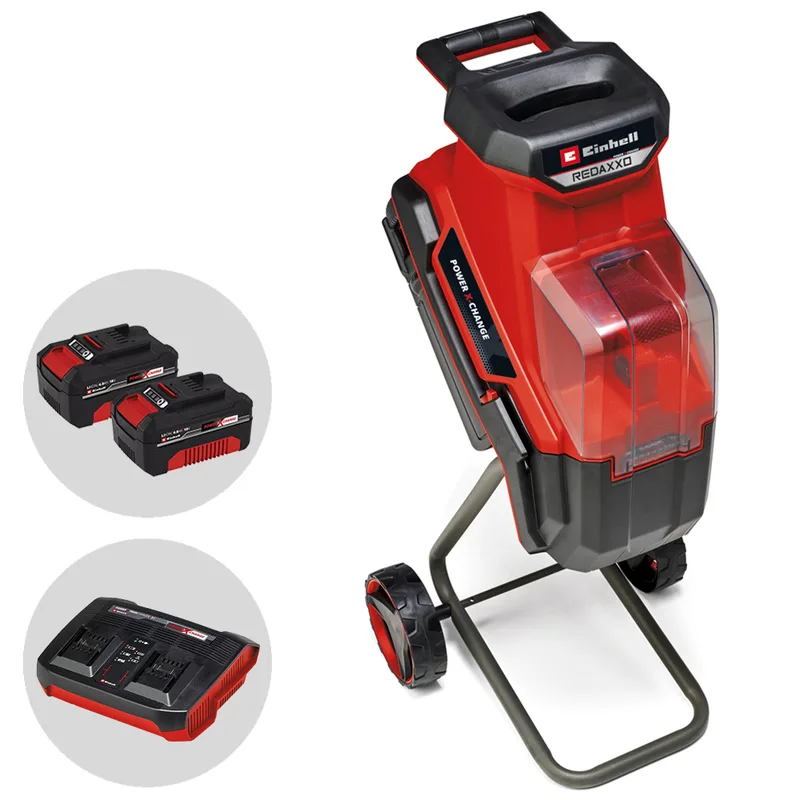 Einhell REDAXXO 36/25 - Broyeur à batterie 36V - avec bac de ramassage - 2x18V/4Ah