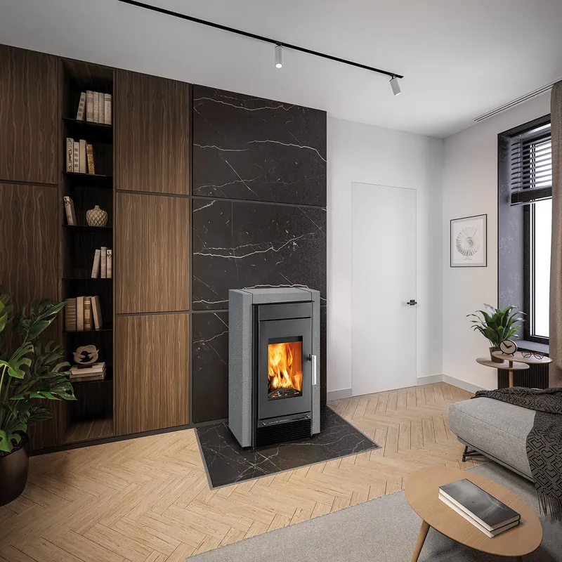 Haas+Sohn Hasvik Poêle à bois Anthracite Perle / Quartz Gris