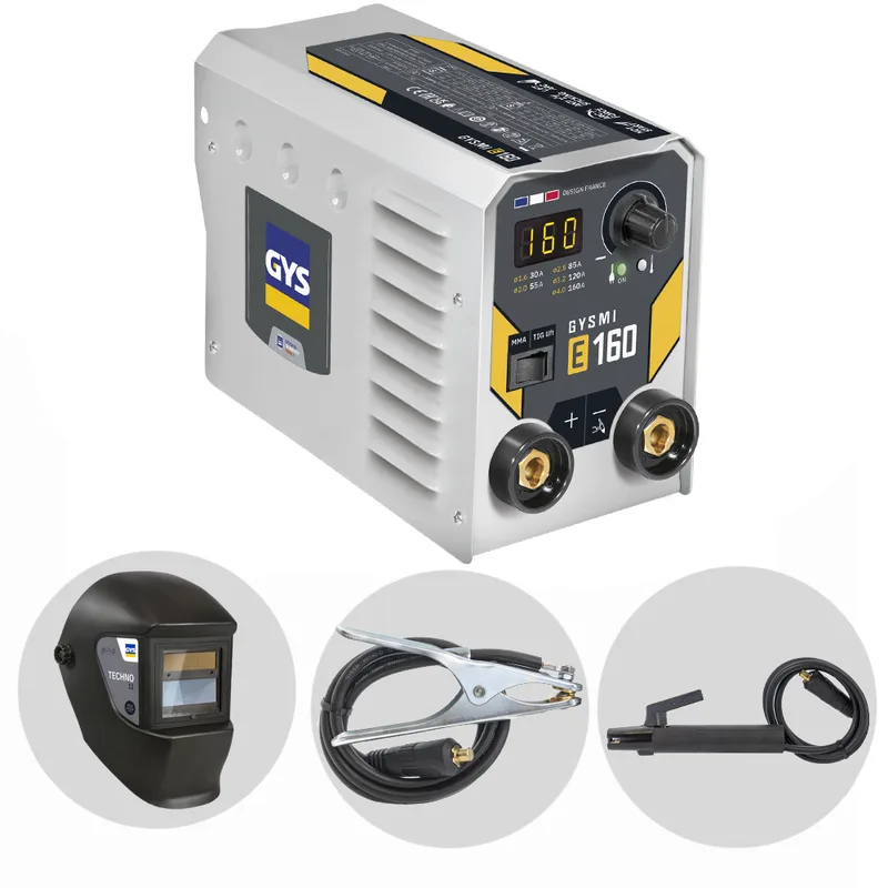 Gys Gysmi E160 - Poste à souder inverter (MMA) - Kit avec masque - Courant continu (CC)