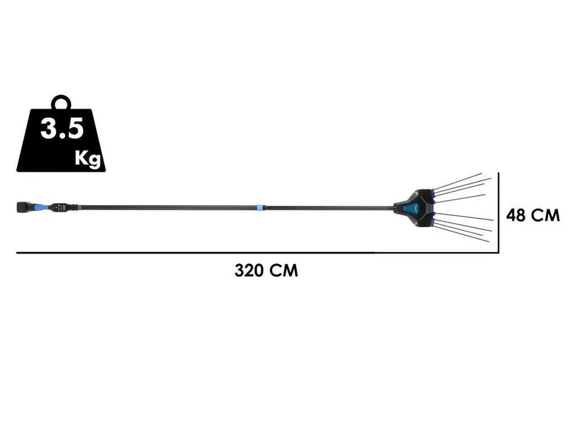 Vesco galaxy XR21T.1 carbon - Peigne vibreur à batterie au lithium - Perche télescopique carbone de 210 à 320 cm - 2 x 21,6 V 4,5 Ah