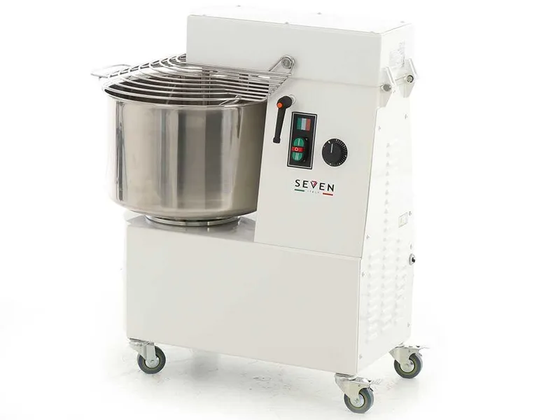 Pétrin à spirale professionnel Seven Italy GHR 30 - 230 V - Avec roues et Minuterie - 2 vitesses