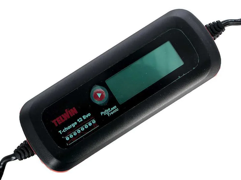 Telwin T-Charge 12 EVO - Chargeur de batterie et mainteneur de charge, testeur - écran LCD - batteries 6/12V