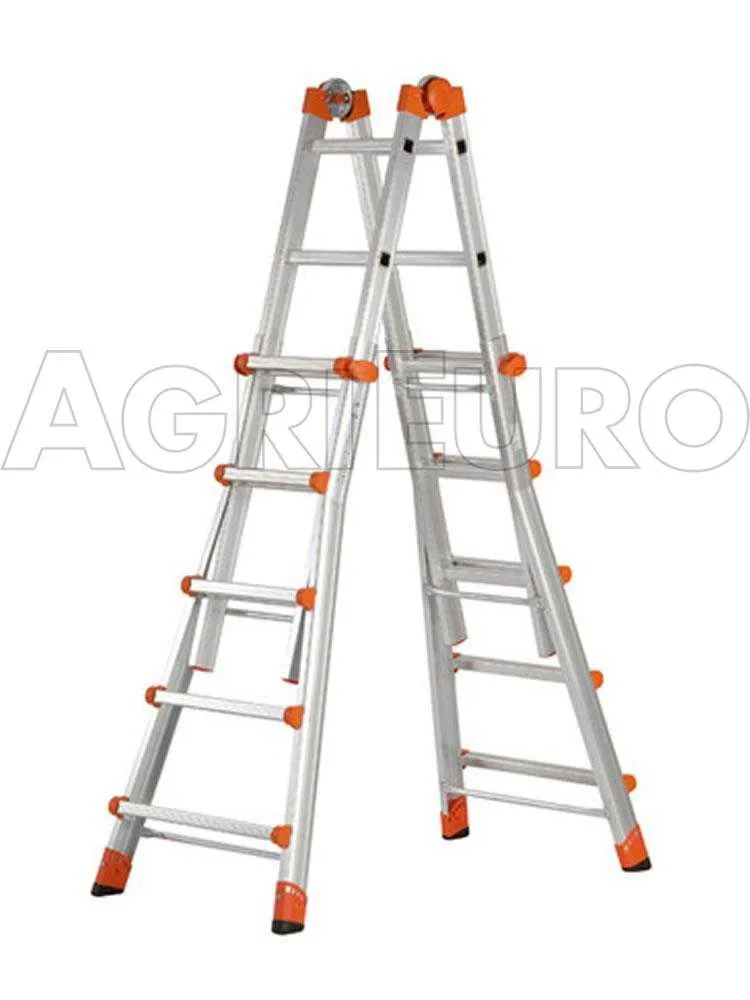 Gierre Peppina AL040DS - 2x10 marches, 5.70 m - Échelle télescopique en aluminium