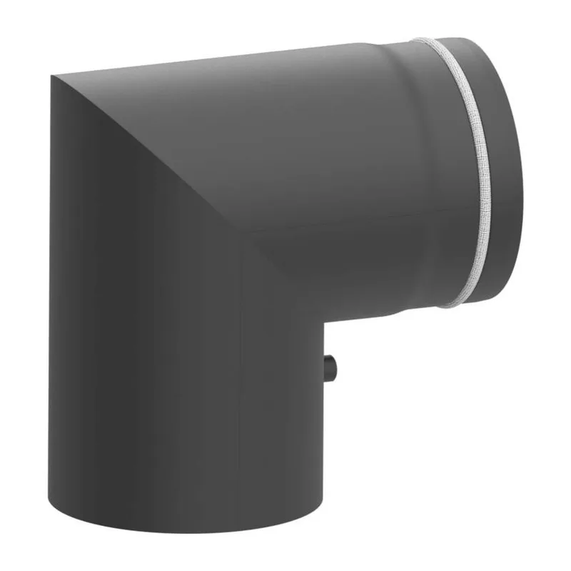 Raik Bogen LS diamètre 150/90° rétréci 2-pièces avec porte insérée gris