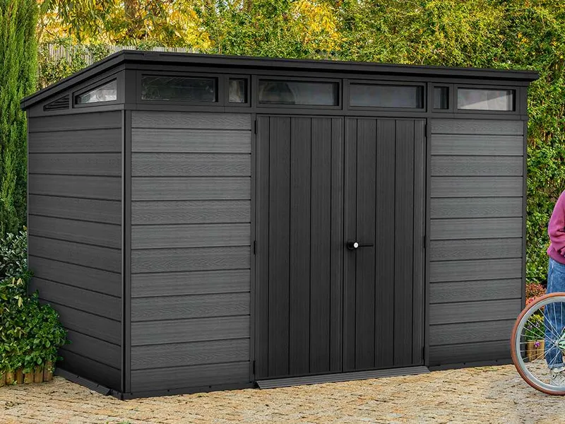 Keter Cortina 11 x 7 - Abri de jardin - Avec porte à double battant - 340 × 218 × 226 cm