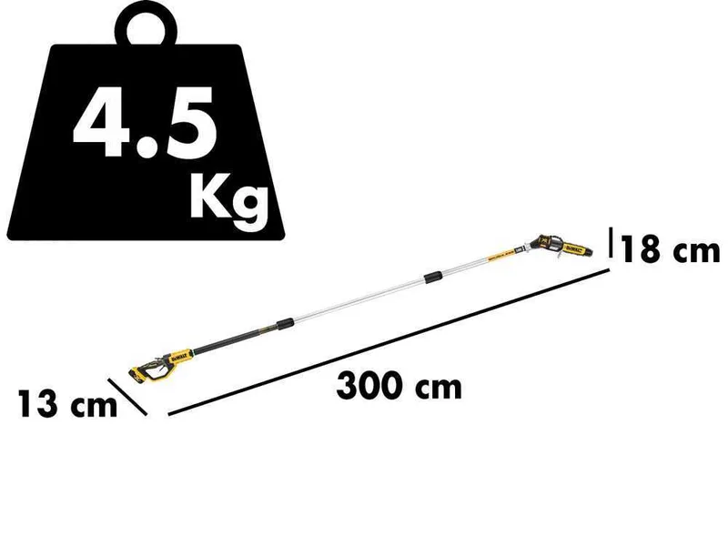 Élagueuse à batterie à rallonge électrique DeWalt DCMPS567P1-QW - 18V - 5AH