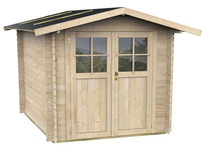 Alce Opera 215x180 - Abri de jardin à bois - Avec fenêtres et porte à double battant - 215x180x207 cm