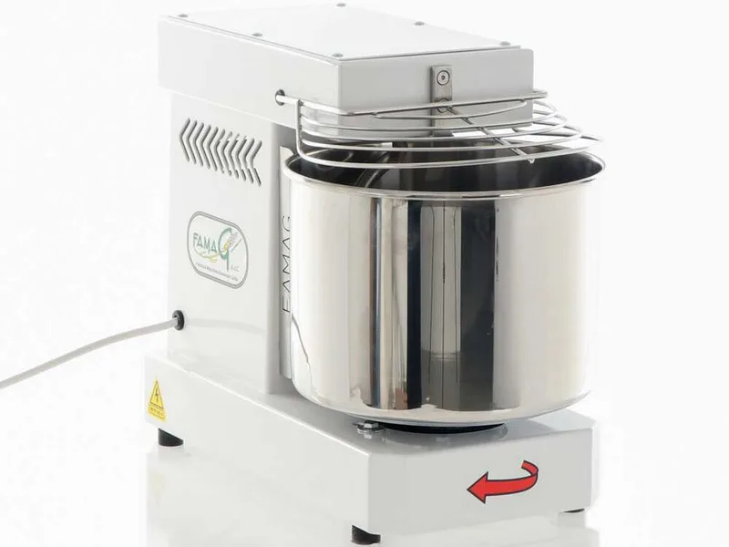 Pétrin à spirale basculante Famag Grilletta IM 10S HH haut niveau d'hydratation - 10 vitesses - Capacité de la cuve 10 Kg 13 litres