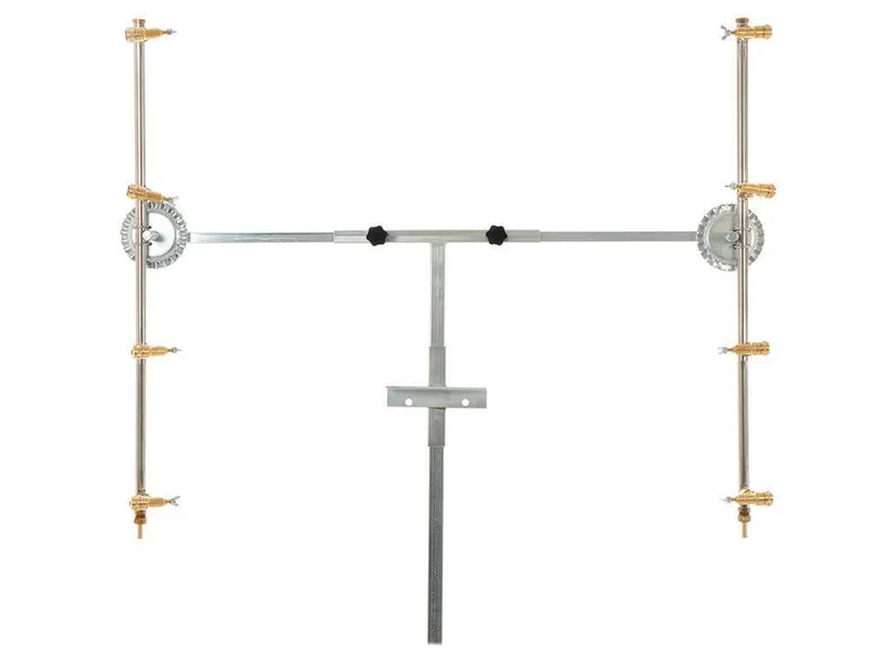 Couple de rampes verticales inox pour pulvérisation avec jet papillon en laiton 4+4
