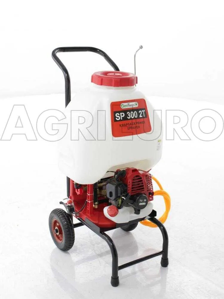 Pulvérisateur thermique avec chariot ou à dos GeoTech SP 300 2T moteur essence 2 temps