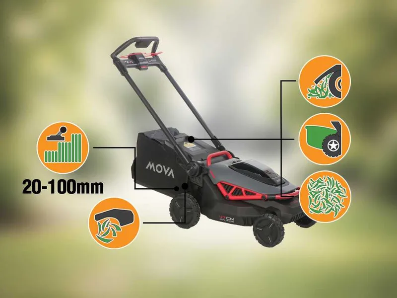 MOVA GL620 - Tondeuse à gazon à batterie - 60 V 5 Ah - Coupe 47 cm