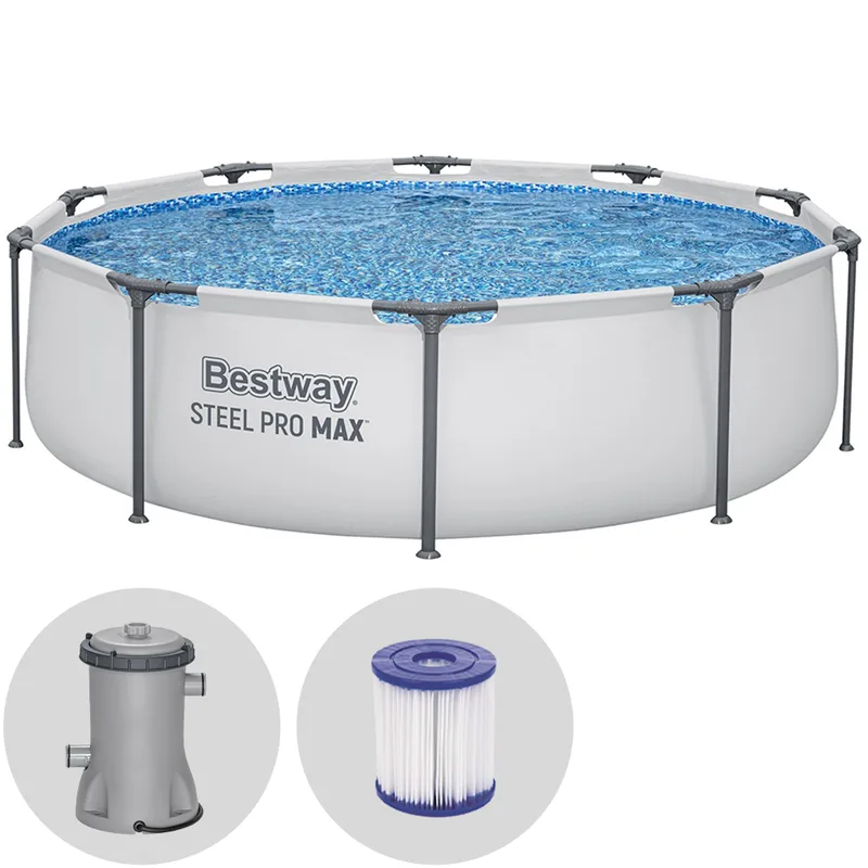 Bestway Steel Pro Max 56408 - Ø305x76 cm - Piscine ronde + pompe de filtration 16 W