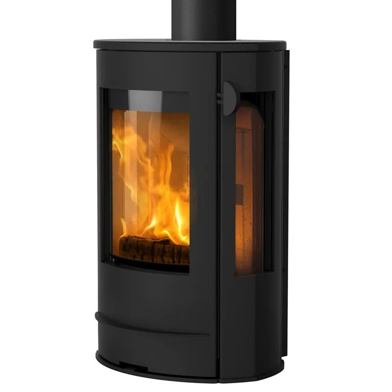 Poêle à bois Lotus Liva 8G Noir, sortie de fumée par le haut