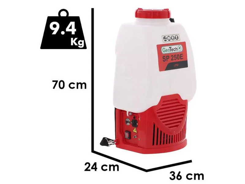 GeoTech SP 250 E - Pulvérisateur dorsal à batterie - 25 L