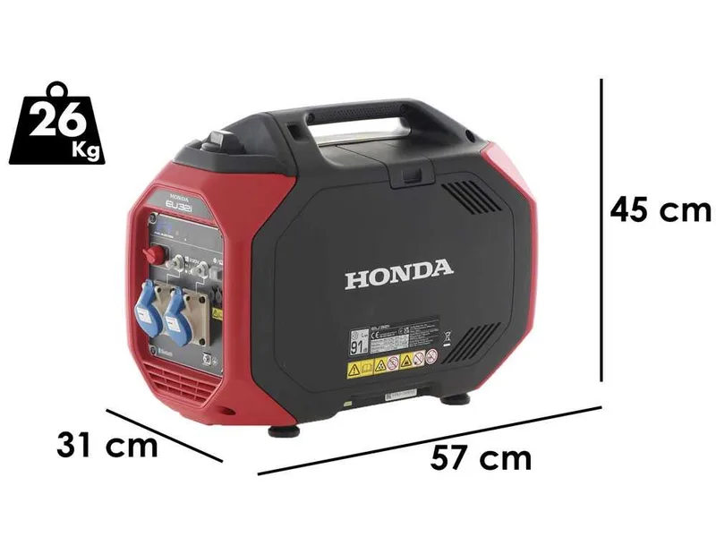 Honda EU32i - Groupe électrogène inverter insonorisé bluetooth 3.2 kW - Continu 2.6 kW monophasé