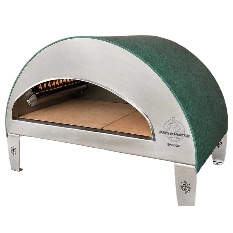 Pizza Party Emozione Acquamarina - Four à pizza à gaz d'extérieur - Chambre de cuisson 40 x 70 cm - Sole en biscotto réfractaire