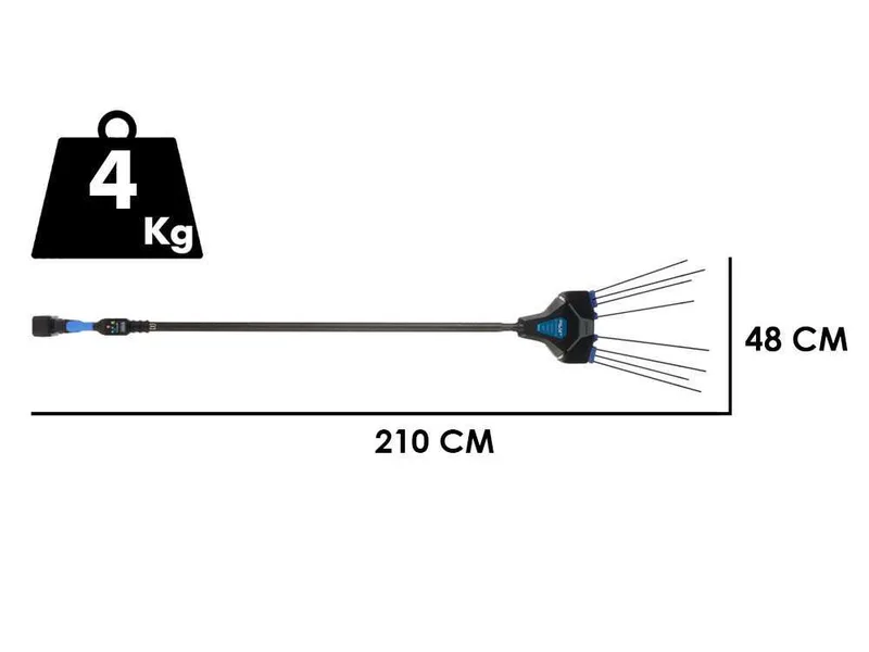 Vesco galaxy XR21T.1 - Peigne vibreur à batterie au lithium - Perche télescopique 210-320 cm - 2x 21,6V 4,5Ah