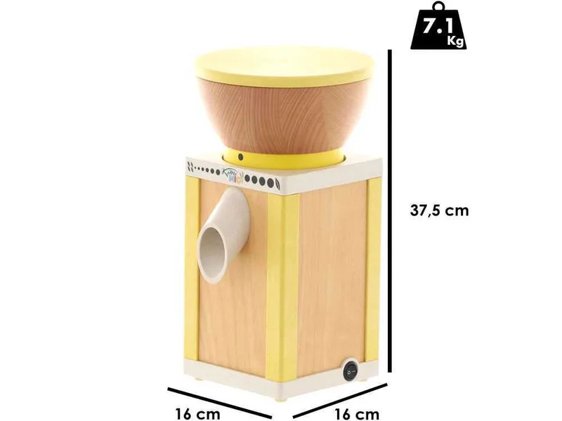 Komo KoMoMio Jaune - Moulin à farine en hêtre avec meules en pierre - 360W