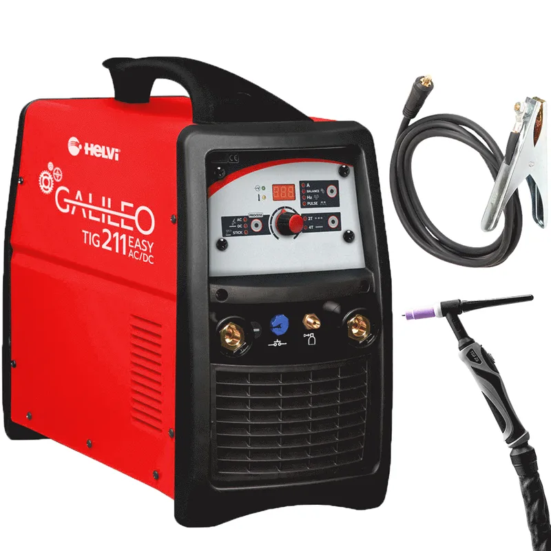 Helvi Galileo tig 211 easy ac/dc - Poste à souder Inverter (mma, tig hf ou lift) + kit, à courant alternatif/continu (ac-dc)