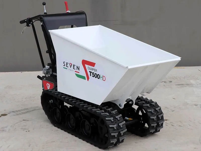 Brouette à cheniles Seven Italy T500HD GX - Caisson dumper hydraulique - Charge 500 kg