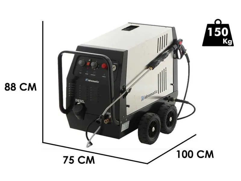 Idromatic Astra 150.15 - Nettoyeur haute pression à eau chaude professionnel - triphasé - 150 bar - 900 l/h