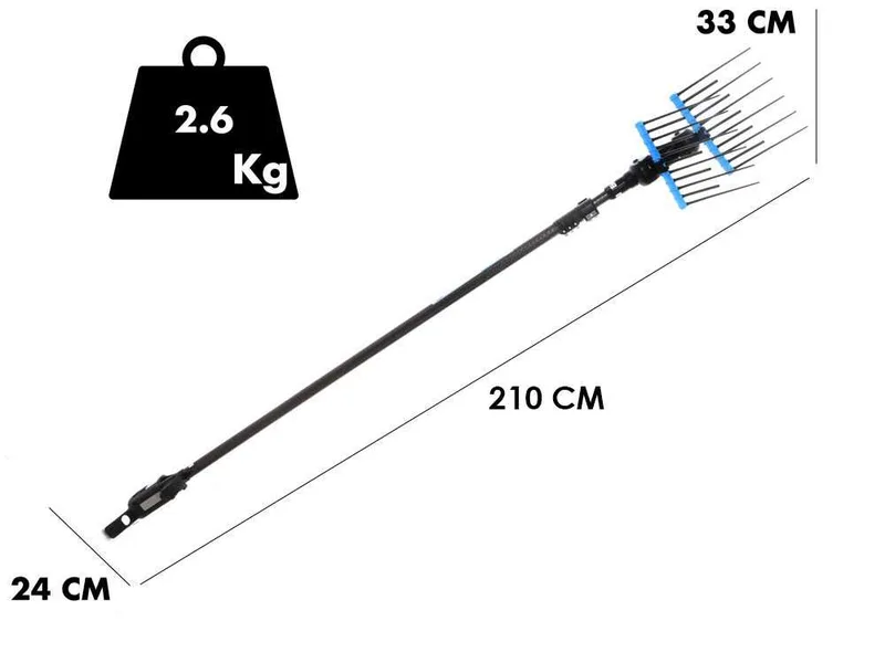Campagnola alice STAR ECO - Perche en carbone - 210 - 280 cm - Peigne vibreur électrique