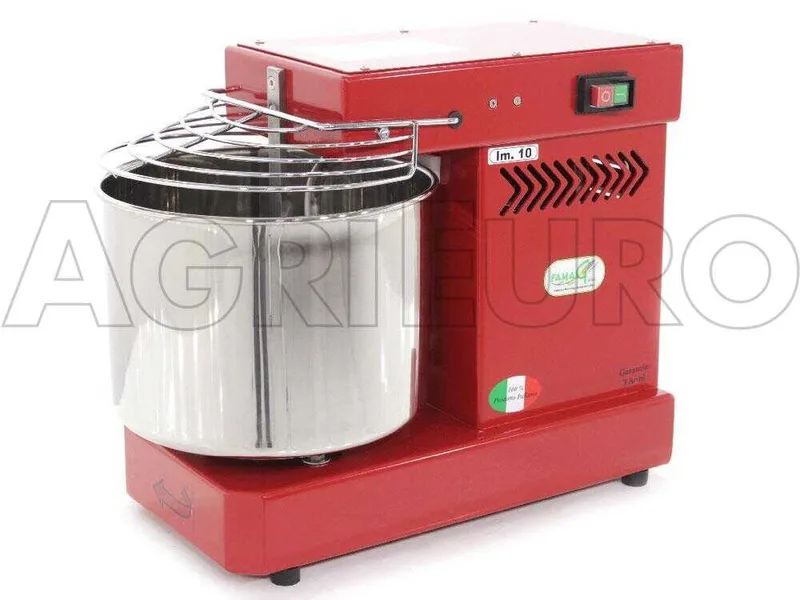Pétrin à spirale Famag électrique IM 10 d'une capacité de pétrissage de 10 Kg - Rouge