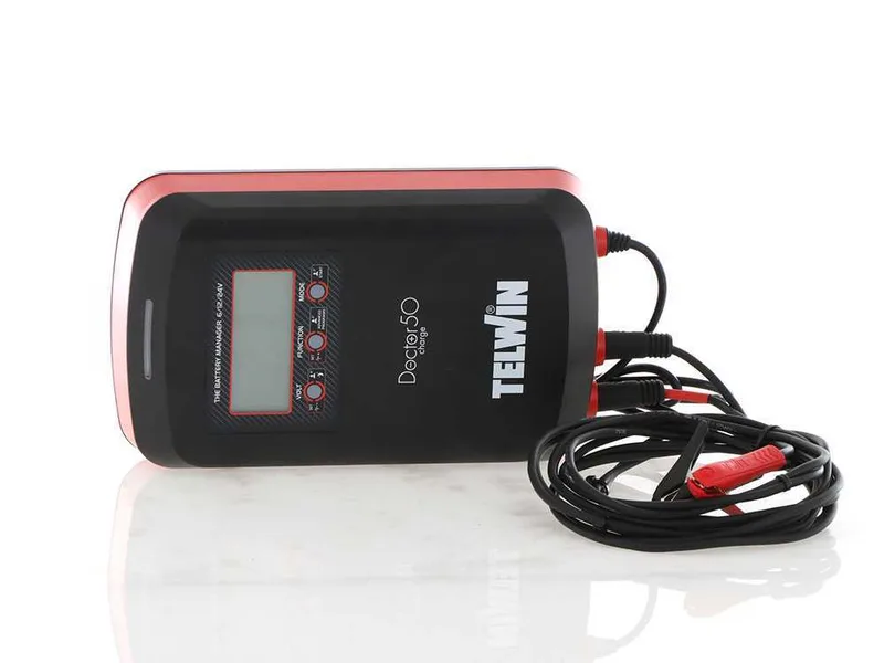 Telwin Doctor Charge 50 - Chargeur de batterie, mainteneur de puissance, testeur électronique - batteries de 6/12/24V