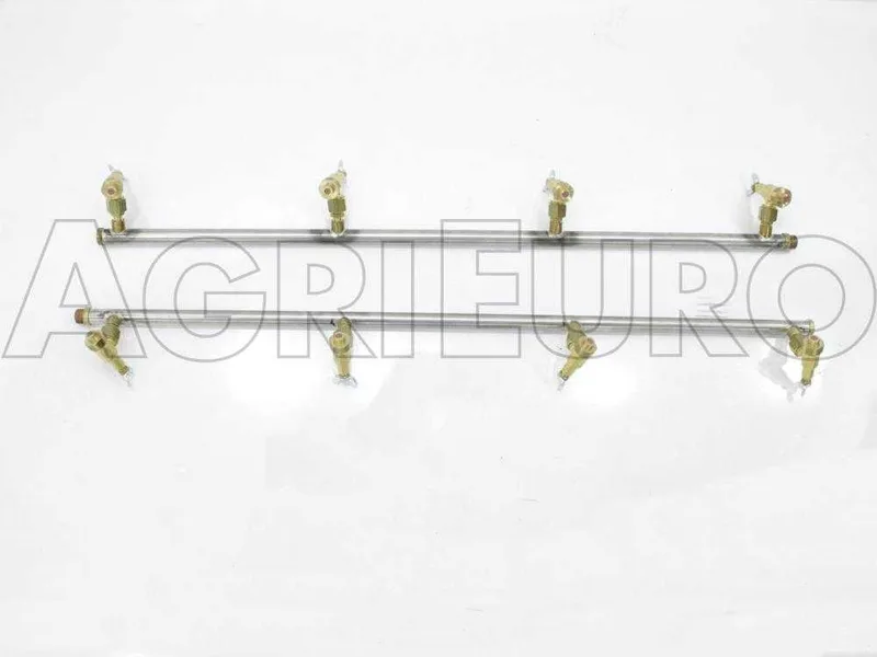 Couple de rampes inox de désherbage à Jets papillon laiton 4+4 équipé de supports INOX