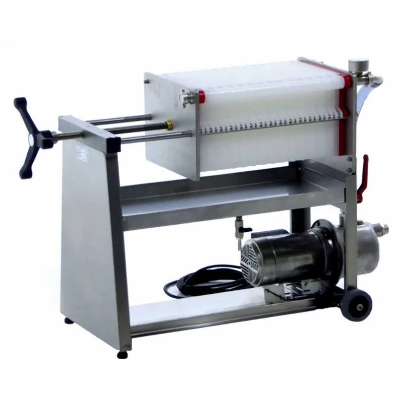 Enotecnica Pillan AF30 - Filtre pour vin 30 cartons et plaques 20x20 - pompe oenologique-châssis/pompe en acier INOX