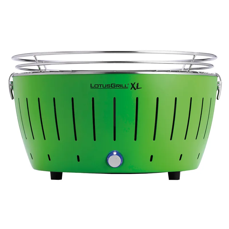 LotusGrill LG G435 U GR - Barbecue portable pour l'extérieur XL - Coque verte