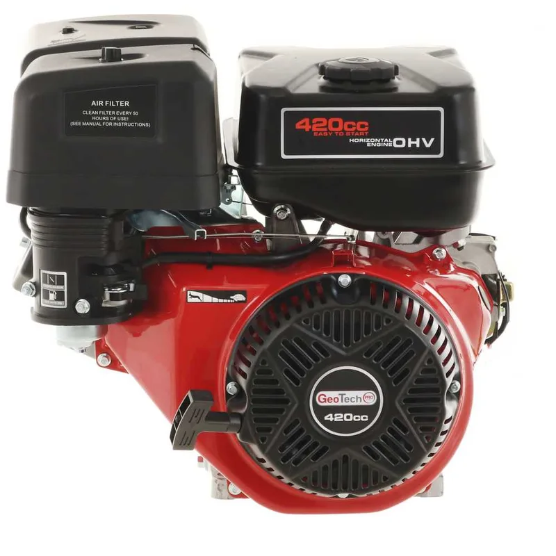 Moteur à essence monocylindrique 4 temps à arbre horizontal GeoTech Pro 420 cm3 - démarrage électrique