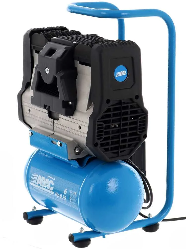 Abac start silent OS7P - Compresseur d'air électrique monophasé silencieux, sans huile - Moteur 0,75 CV - 6 L