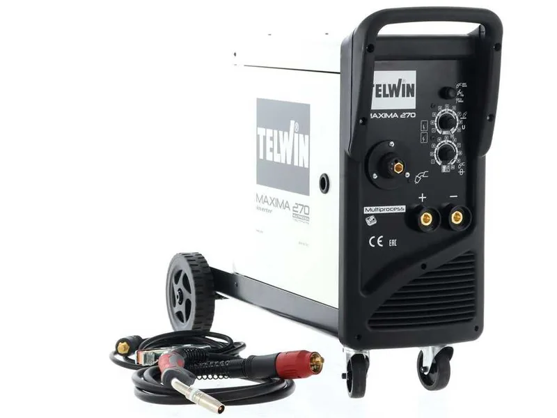 Poste à souder inverter à fil Telwin Maxima 270 Synergic - pour mig-mag/flux/brazing/mma/tig DC - lift - gaz/no gaz