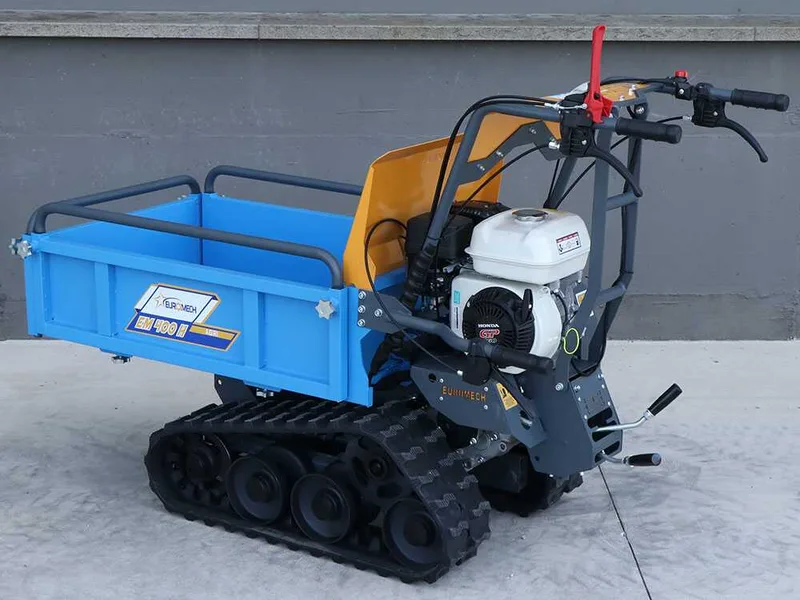 Brouette motorisée à chenilles EuroMech EM400H-Agri - Caisson extensible avec charge de 400 Kg