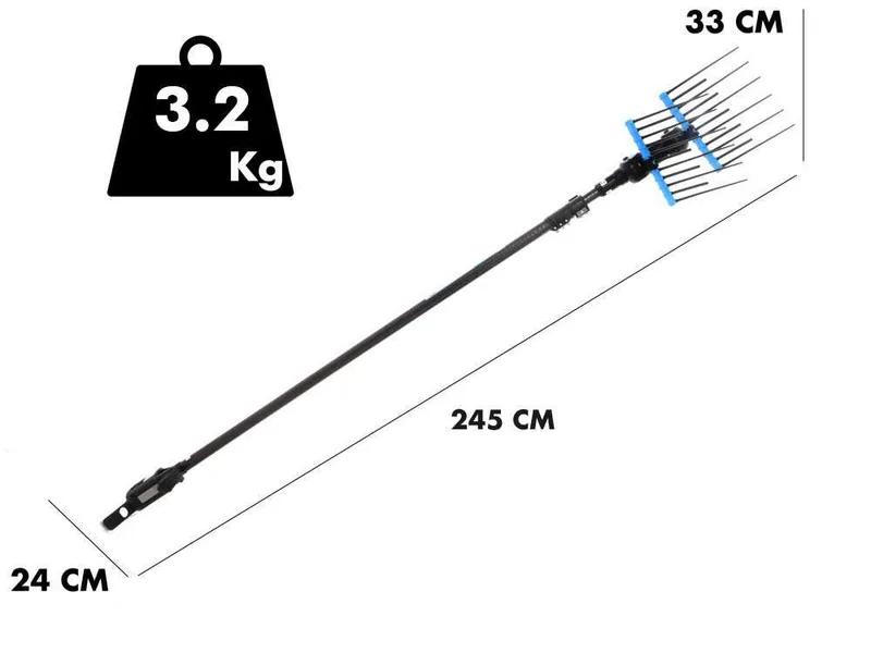 Campagnola Alice STAR ECO - Perche en carbone - 245 - 330 cm - Peigne vibreur électrique à batterie
