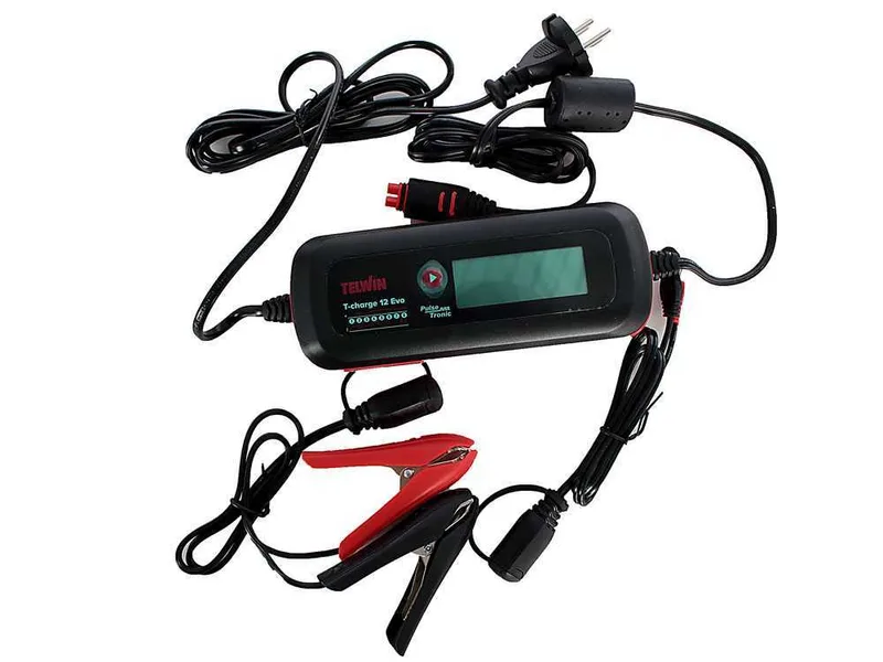 Telwin T-Charge 12 EVO - Chargeur de batterie et mainteneur de charge, testeur - écran LCD - batteries 6/12V