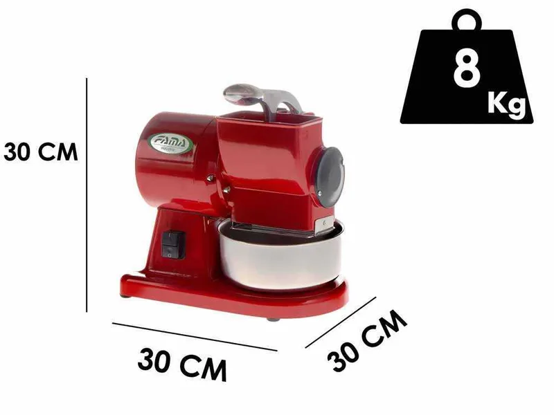 Fama mignon gm - Râpe électrique - Corps en aluminium poli - 0.5 CV - Rouge