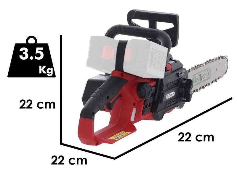 GeoTech X-Line CS-40V - Tronçonneuse à batterie - Guide de 30 cm - 40 V
