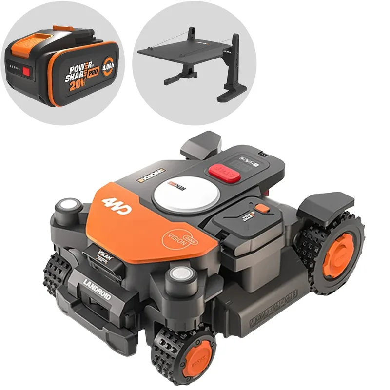 Worx Landroid Vision Cloud WR340E - Robot tondeuse 4 WD - Sans installation - Garage inclus