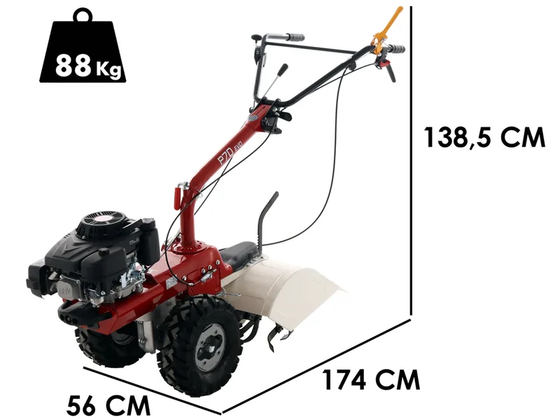 Eurosystems P70 EVO - Motoculteur à essence - Loncin LC1P75F - 7 CV