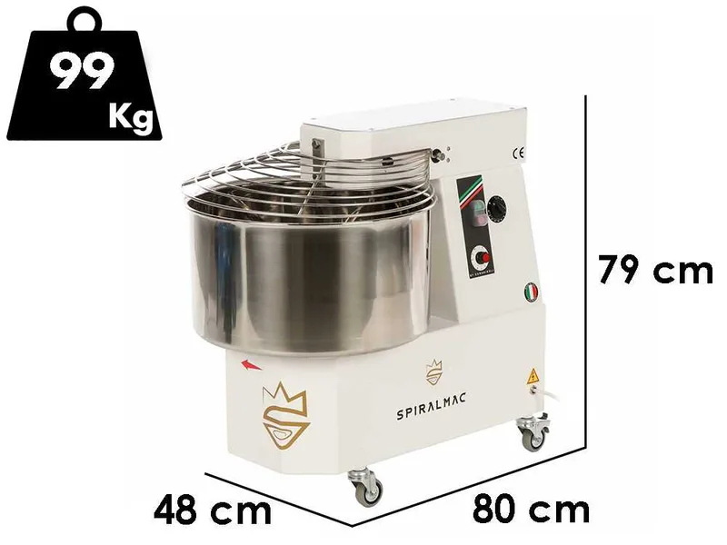 SPIRALMAC SV38VV - Pétrin à spirale - 10 vitesses - Capacité de pâte 38 Kg
