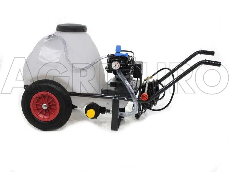 Groupe motopompe de pulvérisation Comet MC 25 - moteur monophasé sur chariot avec cuve 120 l