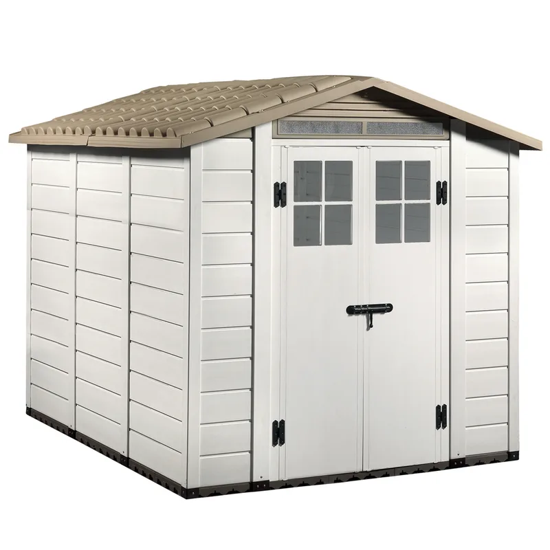 Garofalo Tuscany Evo 240 - Abri de jardin - Avec fenêtres et porte à double battant - 202,5 x 242,5 x 220 cm
